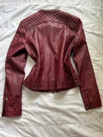Y2K 2000s Vintage cherry red iconic fitted coquette Y2K authentic leather jacket