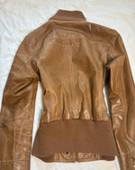 2000s Vintage high collar Archive Avantgarde authentic Stockholm fördig leather jacket