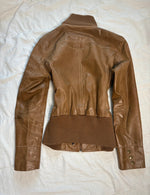2000s Vintage high collar Archive Avantgarde authentic Stockholm fördig leather jacket