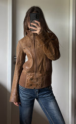 2000s Vintage high collar Archive Avantgarde authentic Stockholm fördig leather jacket