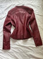 Y2K 2000s Vintage cherry red iconic fitted coquette Y2K authentic leather jacket