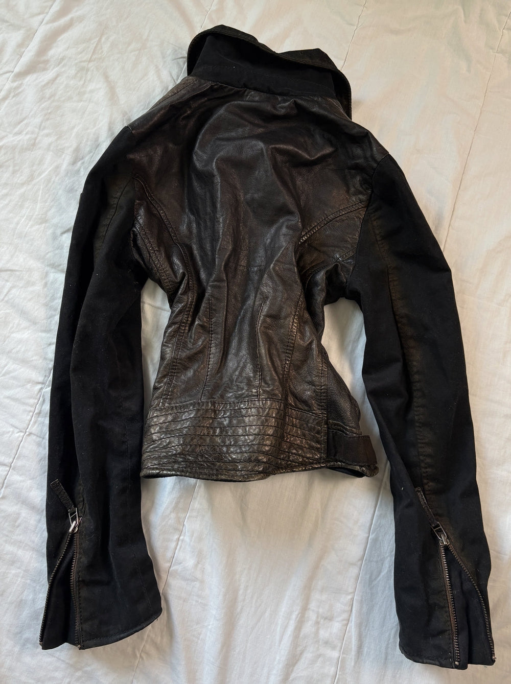 Avant Garde Leather Moto Jacket Studded Distressed Archive Rock