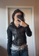 Avant Garde Leather Moto Jacket Studded Distressed Archive Rock