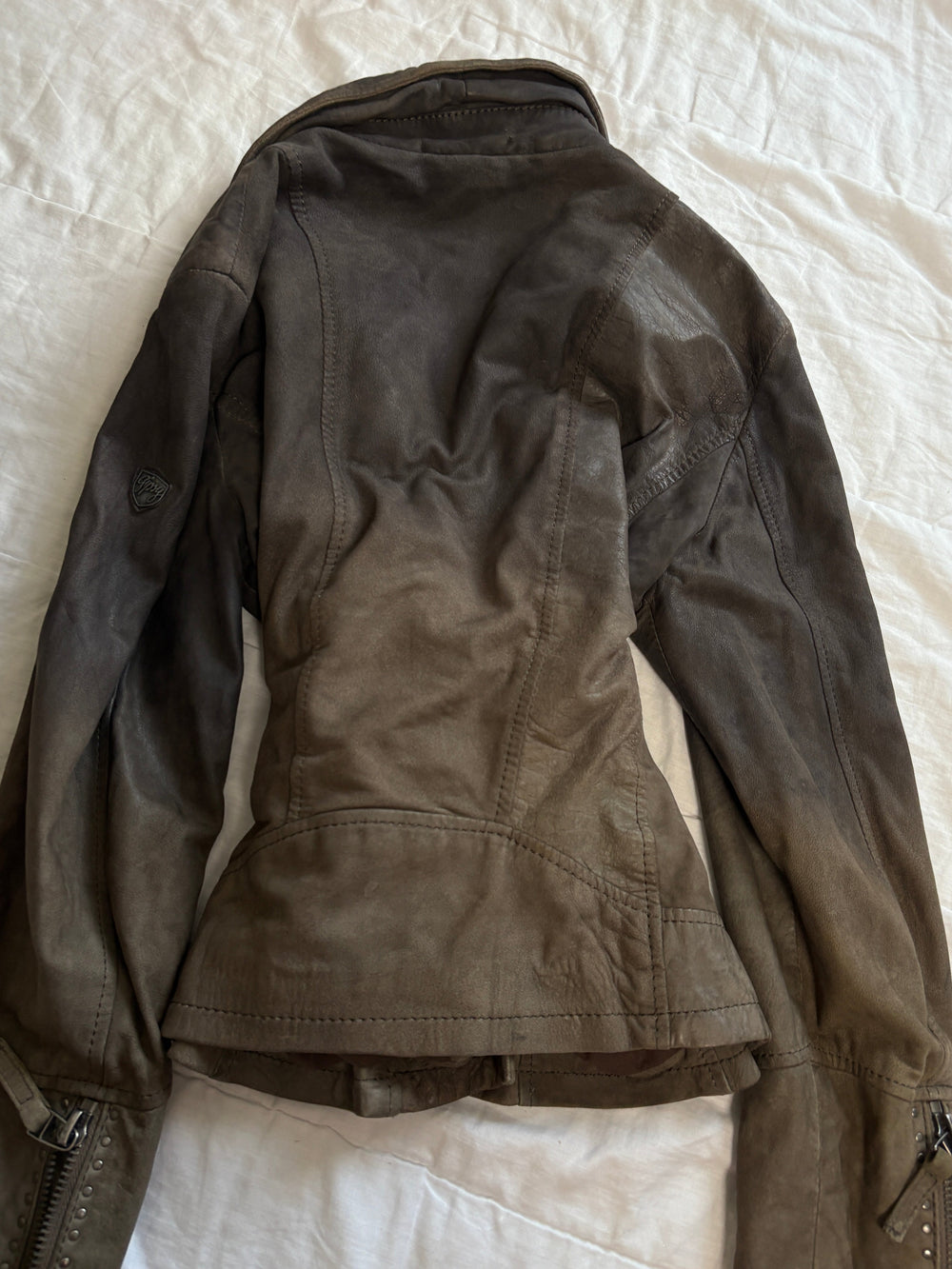 Vintage Leather Jacket Y2K Pinterest It Girl Biker Moto Studded Size M