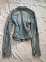 Y2K 2000s Vintage high collar denim diva archive Paris Hilton Pinterest style jacket zip up