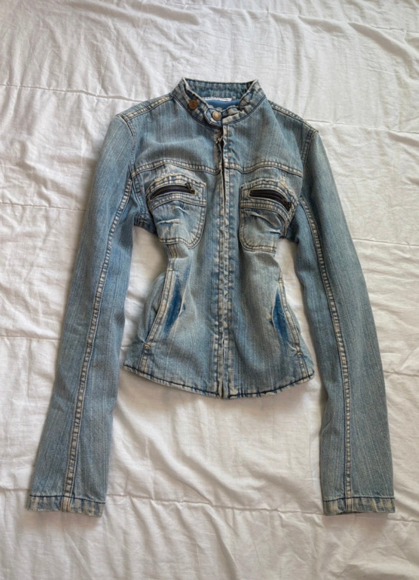 Y2K 2000s Gstar Raw Vintage Fitted Denim Icon Racing Archive Jacket