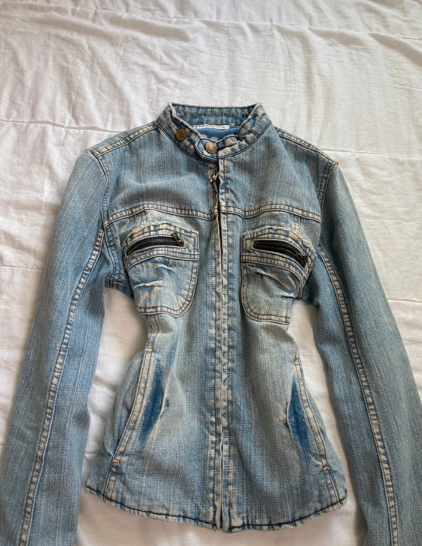 Y2K 2000s Gstar Raw Vintage Fitted Denim Icon Racing Archive Jacket