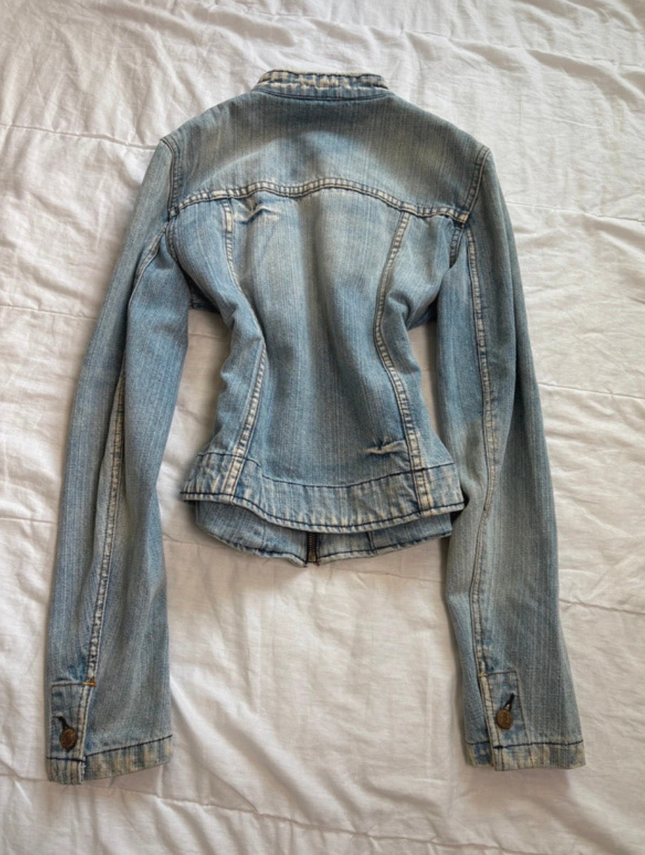 Y2K 2000s Gstar Raw Vintage Fitted Denim Icon Racing Archive Jacket