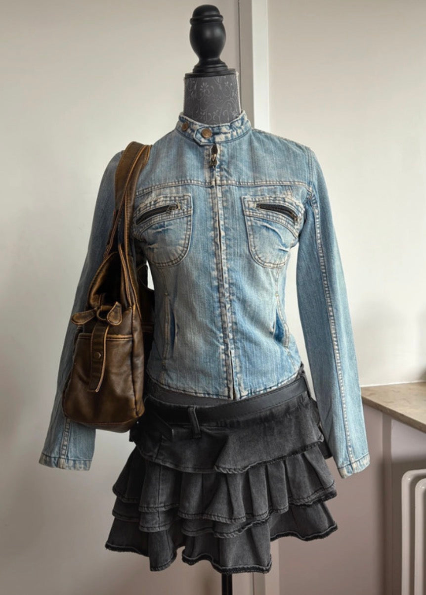 Y2K 2000s Gstar Raw Vintage Fitted Denim Icon Racing Archive Jacket