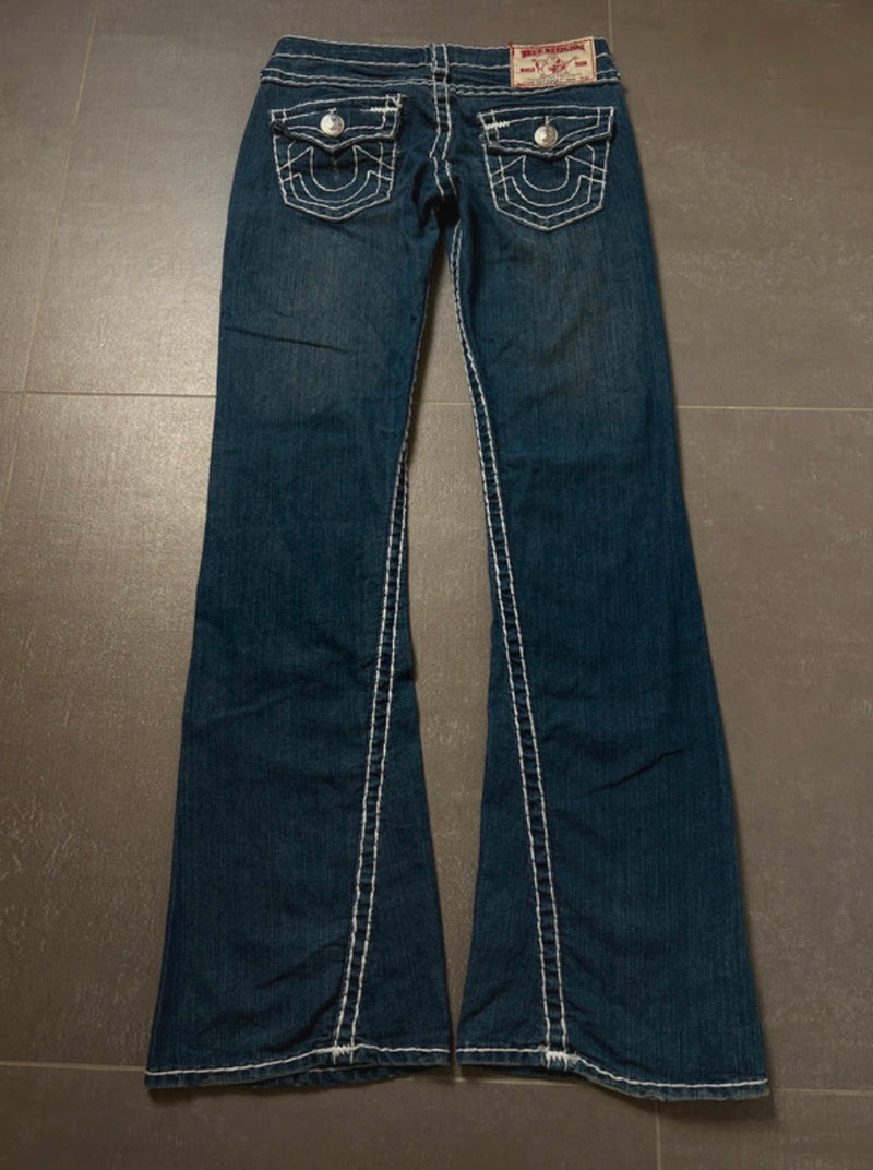 Y2K 2000s Vintage True Religion Joey Super T Bootcut Flared Jeans Size S