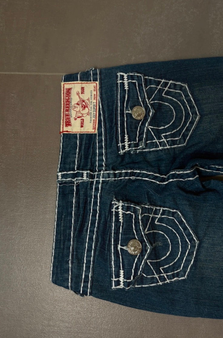 Y2K 2000s Vintage True Religion Joey Super T Bootcut Flared Jeans Size S