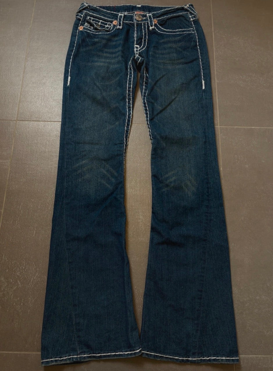 Y2K 2000s Vintage True Religion Joey Super T Bootcut Flared Jeans Size S