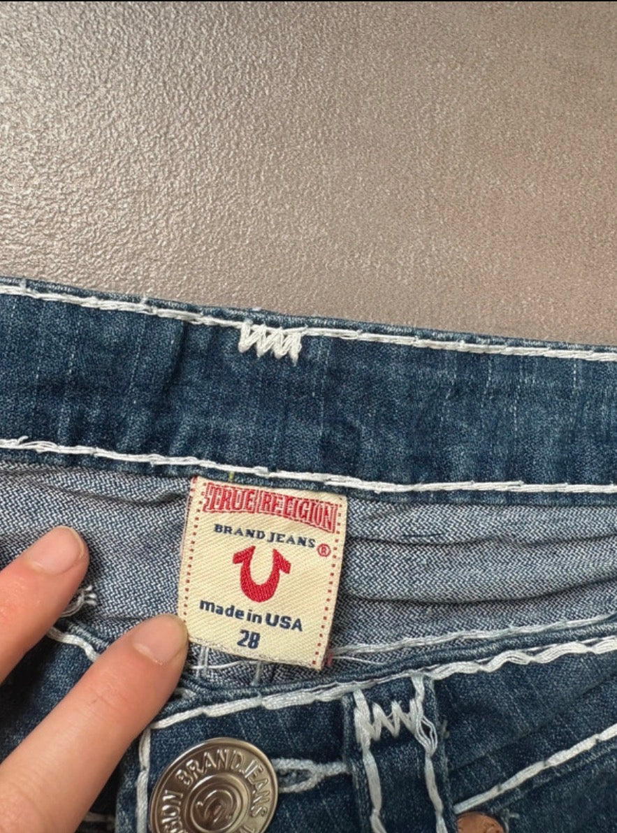 Y2K 2000s Vintage True Religion Joey Super T Bootcut Flared Jeans Size S
