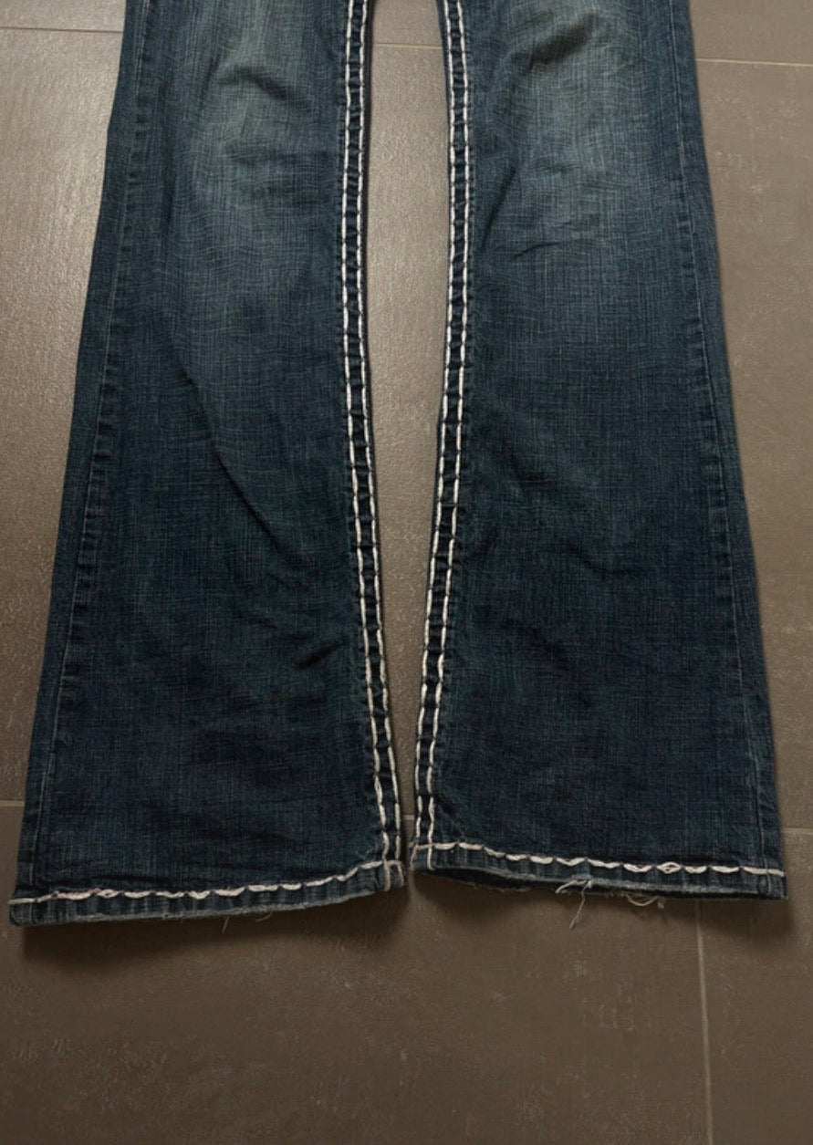 Y2K 2000s Vintage embroidered Fock Revival low waist bootcut Jeans diva Archive Pinterest